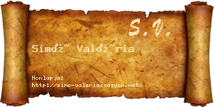 Simó Valéria névjegykártya